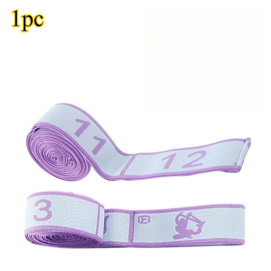 Numbered Resistance Bands with Guide Purple Blue Pink Elastic Straps for Yoga Pilates Home Gym Pull-Up Training Band
