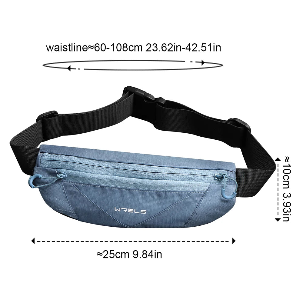 WRELS Outdoor Running Waist Bag Men Women Invisible Elastic Running Belt Hydration Waist Belt Bag Lightweight Sports Fanny Pack