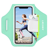 HAISSKY Zipper Pocket Running Sports Armband For iPhone 17 16 15 Pro Max 14 Plus 13 Men Women Outdoor Touch Screen Belt Arm Bags