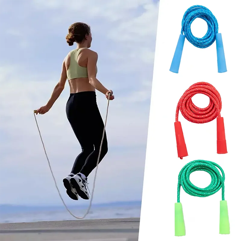 2/4/8/16Pcs Cotton Rubber Skipping Rope For Fitness Elementary School Cloth Braided Rope Fitness Student School Exercise