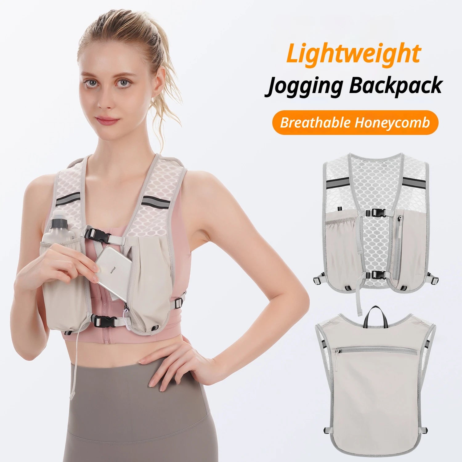 Sports Lightweight Hydration Pack Vest Backpack for Hiking, Running, Jogging ,Cycling, Marathon,Trail Running, Reflective Design