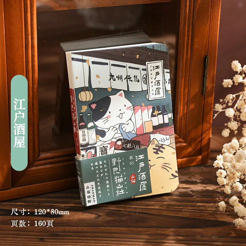 Pocket Notebook Cartoon Cat Japanese Style Notepad Portable Planner Journal Diary Kawaii Stationery School Supplies