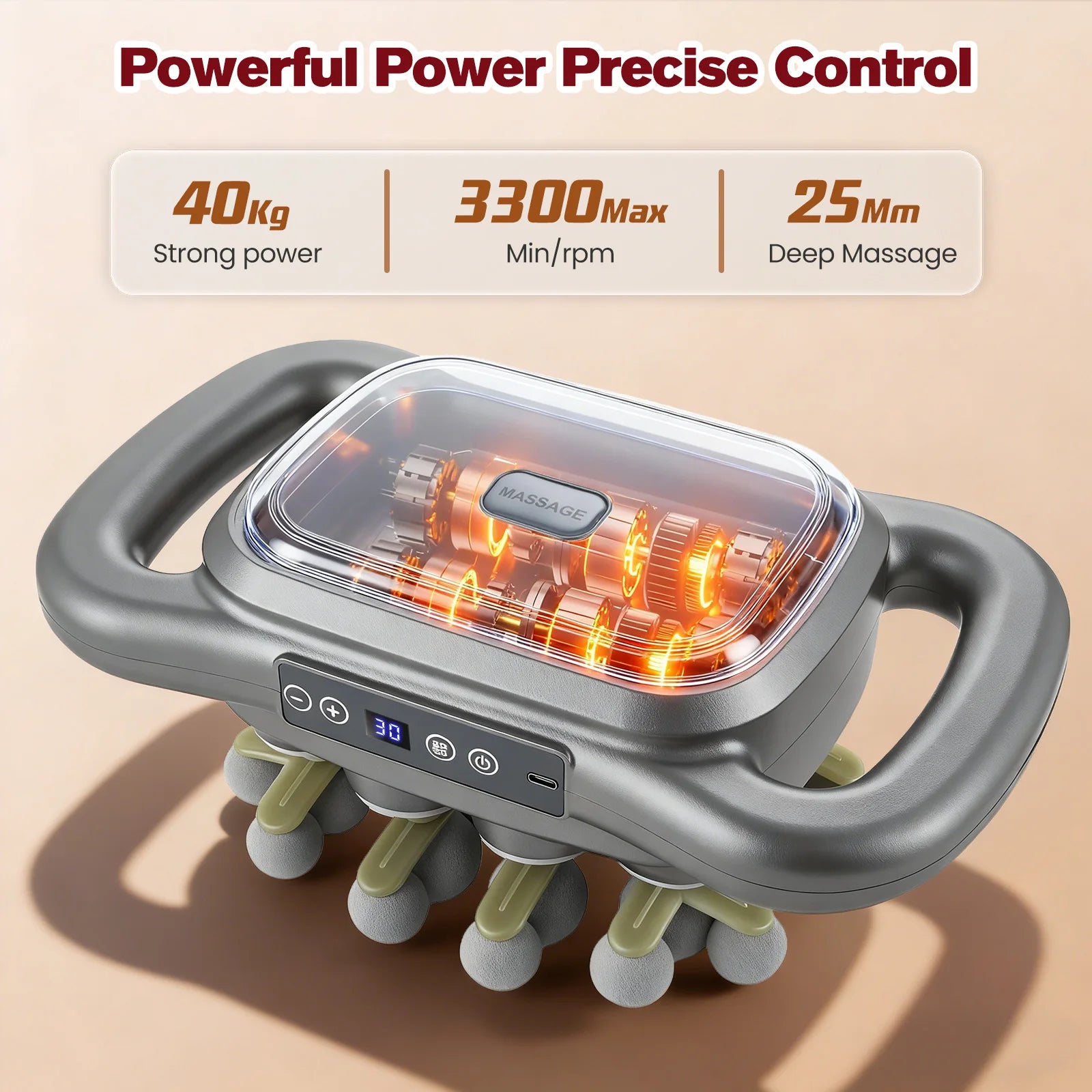 28-Head Fascia Gun High-Frequency Vibration Body Massage Gun Back And Waist Massager Neck Shoulder Massager Muscle Masajeador