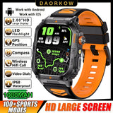 2026 1000mAh military outdoor smartwatch 2.01 inches LED flashlight IP68 waterproof Heart rate sleep Bluetooth call sport watch