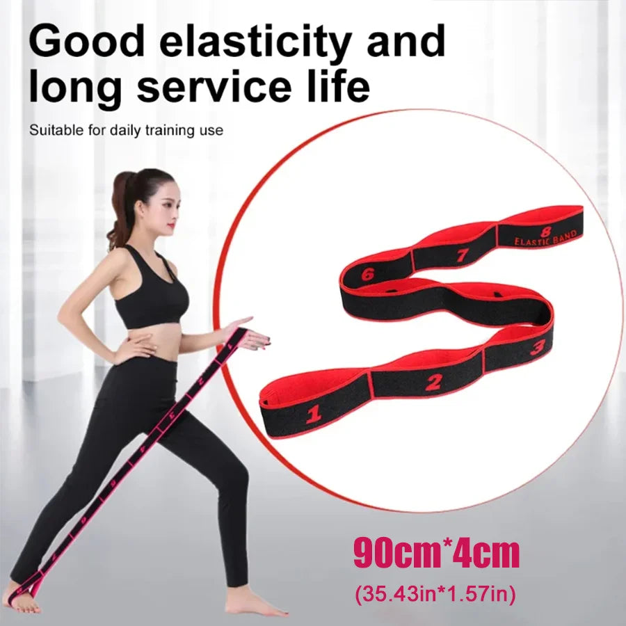 8 Section Style Dance Yoga Stretching Belt Pilates Fitness Tension Digital Elasticity Latin Elastic Stretch Resistance Band