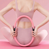 Pilates Ring Yoga Rings with Non Slip Handles Fitness Circle Flexible Resistance Exercise Equipment for Thighs Abs and Legs