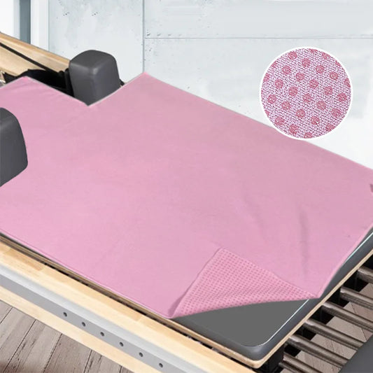 Machine Washable Pilates Core Mat Anti-Slip Mat for Large Equipment Yoga Studios, Sweatproof and Soft, Insulated Yoga Towel Port
