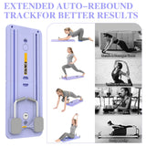 Multi-functional Pilates Board Automatic Rebound Abdominal Exercise Equipment Foldable Fitness Push Up Board with Resistance Bands EVA Elbow Pad Phone Holder for Home Office Full Body Core Workout Max 100kg
