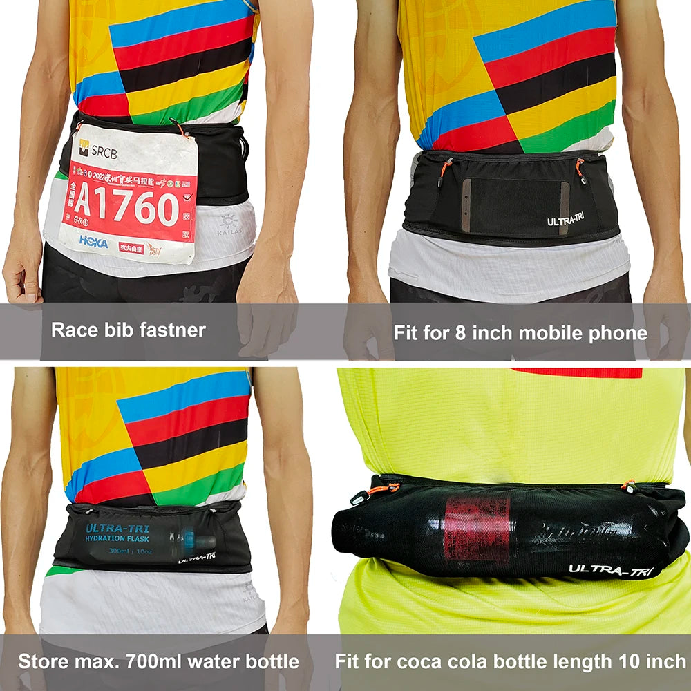 ULTRA-TRI Marathon Race Belt Bag Outdoor Sports Hydration Trail Running Jogging Cycling High Elastic Waist Bag