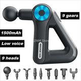 Mini Triangle Massage Gun, 9 Speeds Electric Fascia Massager with 9 Heads, 1500mAh Quiet Deep Tissue Muscle Relaxation Device