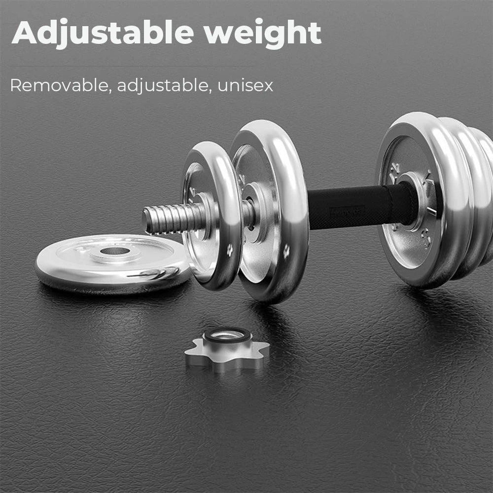10/20 kg adjustable dumbbell set, chrome-plated dumbbells, ideal for fitness enthusiasts for strength training