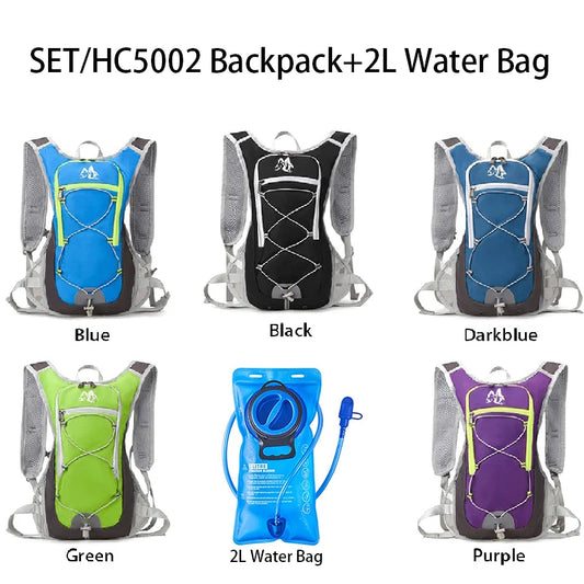 Sports Backpack Water Bag Set 2Liters Outdoor Hiking Waterbag Rucksack Cycling Water Bladder Knapsack Refill Hydration Bag Pack