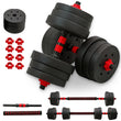 2-In-1 Dumbbells, Dumbbell Set with Connecting Steel Pipe, 15Kg, 30Kg, Tinted Black, Adjustable, Suitable for Balcony, Living Room, Fitness Studio, Equipment for Women And Men.