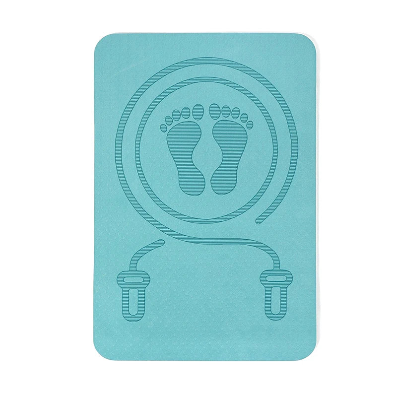 【S】6MM Skipping Rope Mat Anti-noise Jump Rope Mat Floor Mats Exercise Shock Absorption Yoga Mat TPE Skipping Mat Fitness