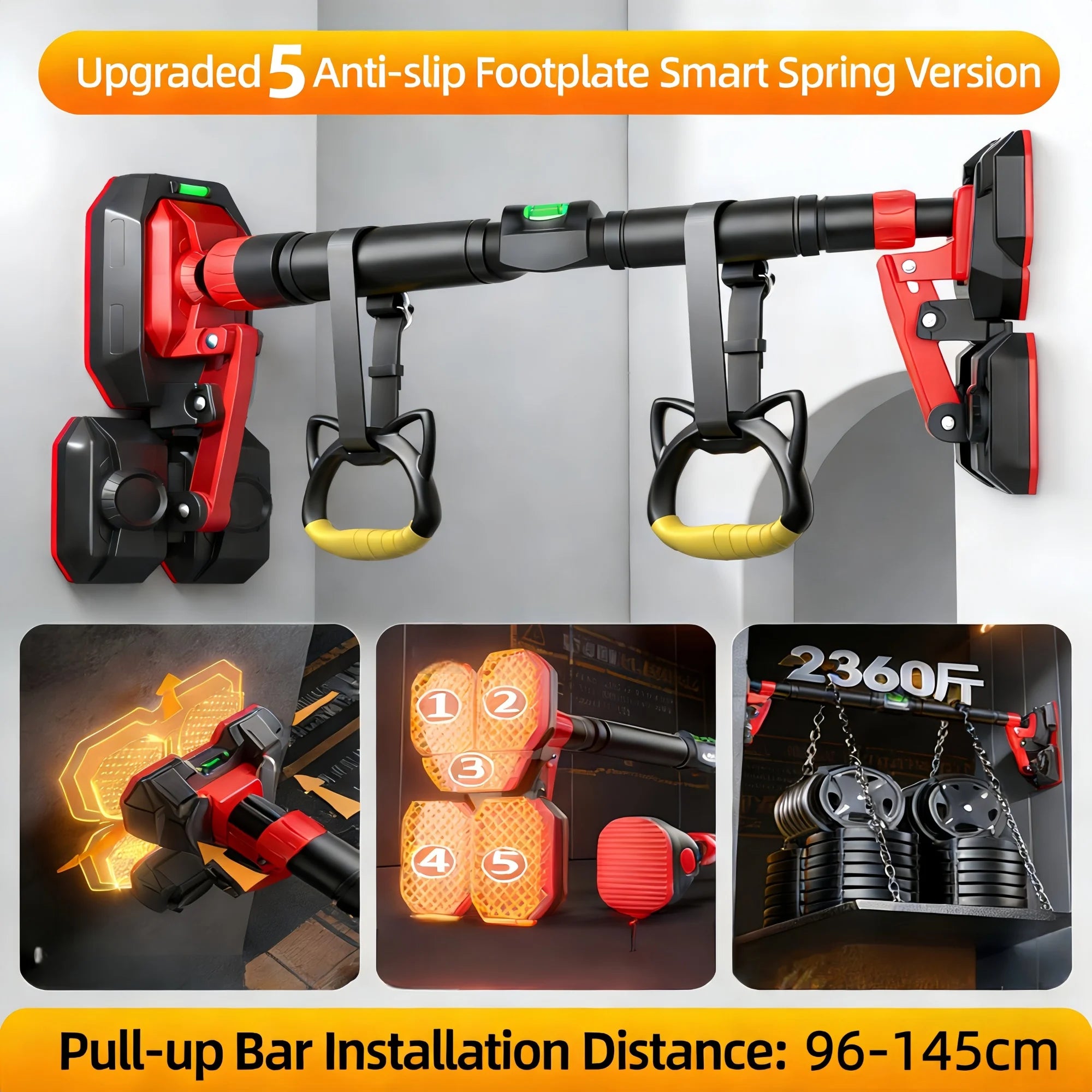 Adjustable Telescopic Door Pull Up Bar, Non-Slip, for Home & Gym Strength Training, Durable Fitness Equipment for Men and Women