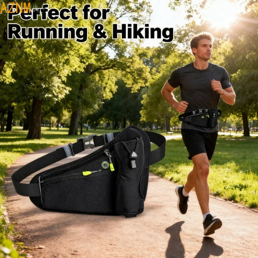Running Waist Bags Water Bottle Holder Hydration Belt Bag Men Women Sports Fanny Pack Gym Running Cell Phone Jogging Cycling Bag