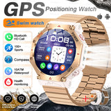 GPS New Titanium alloy Smart Watch AMOLED 10ATM Waterproof Compass Tactics Flashlight Voice Call Sport Men Fitness Swim Bracelet