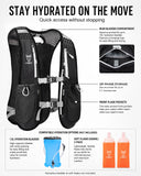 UTOBEST Trail Running Backpack 5L Ultra Lightweight Hydration Vest Breathable Functional Pack for Marathon Cycling Hiking