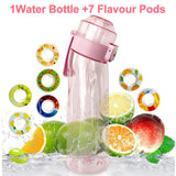 650ML Sports Air Water Bottle BPA Free, Fruit Scent Pods Air Flavor Caps,Leak Proof Sports Water Cup for Outdoor Running Gym
