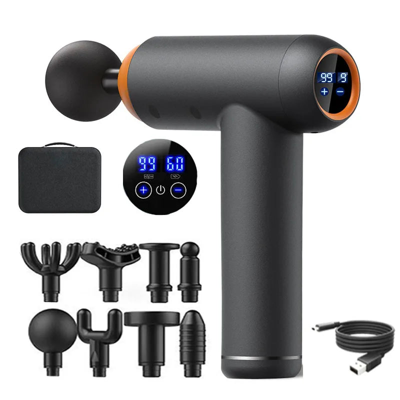 99 levels Multifunctional Fascia Gun Massager Instrument Portable Electric Vibrating Muscle Relaxation Tool for Sports Recovery