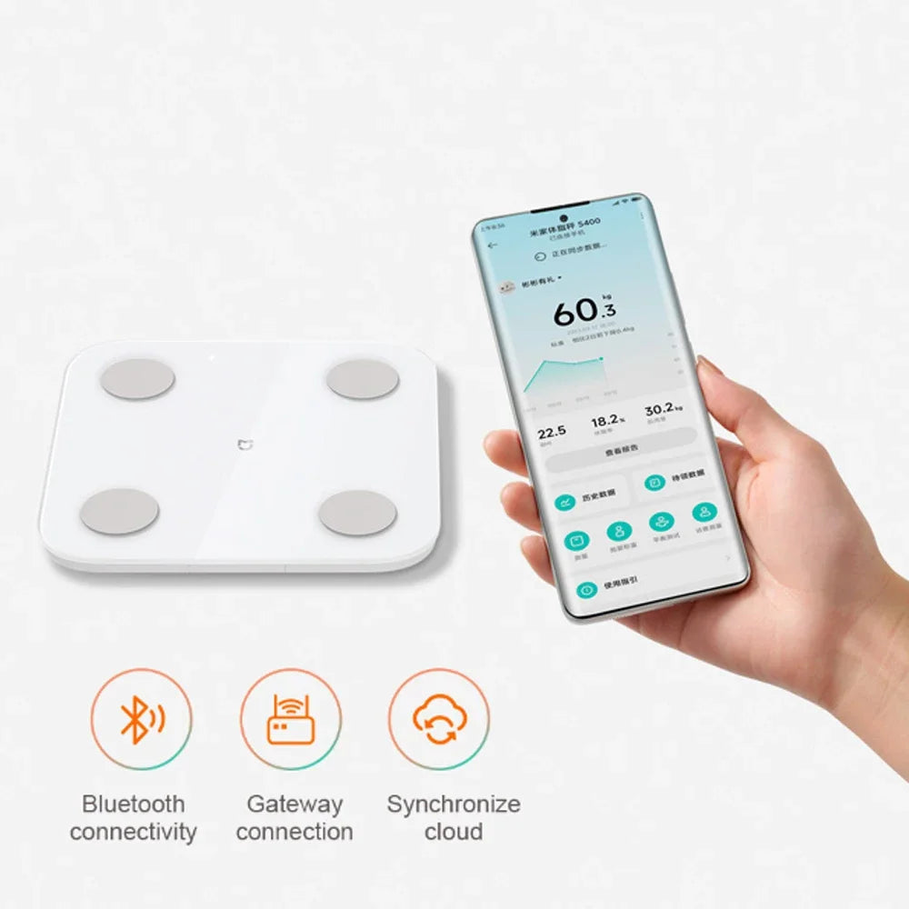 Mijia Body Fat Scale S400 Bluetooth5.0 Smart Home Body Composition Scale Max 150KG LED Display Dual Frequency Measurement