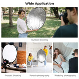 K&F CONCEPT 5-in-1 Light Reflector with Handle Photography Light Blocking Photography Tent Circular Reflector Translucent Panel