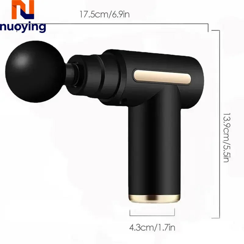 Portable Fascial Massage Gun Electric Percussion Pistol Massager Body Relaxation With LED Touch Screen 4Replaceable Massage Head