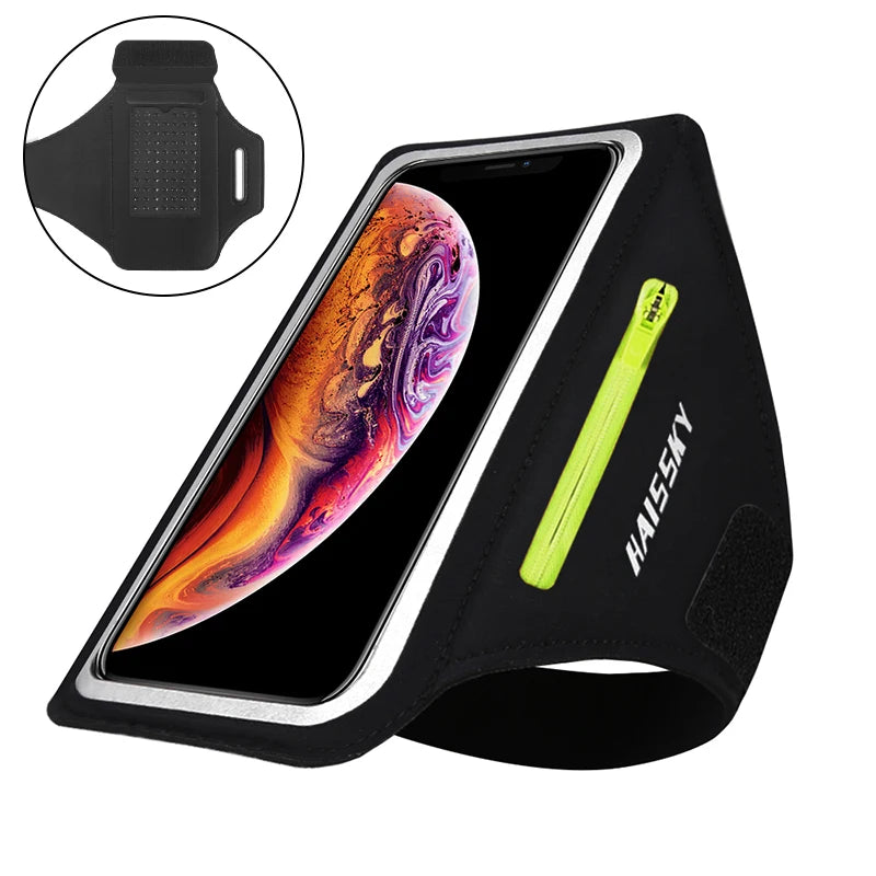 HAISSKY Running Sport Armbands For iPhone 17 16 15 14 13 Pro Max 15 Plus 16e 17 Air  iphone 11 case Pocket Arm Bag Pouch