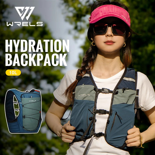 WRELS Lightweight Running Backpack Hydration Vest Outdoor Sports Ultra-light Trail Racing Marathon Hiking Fitness Vest Bag Pack