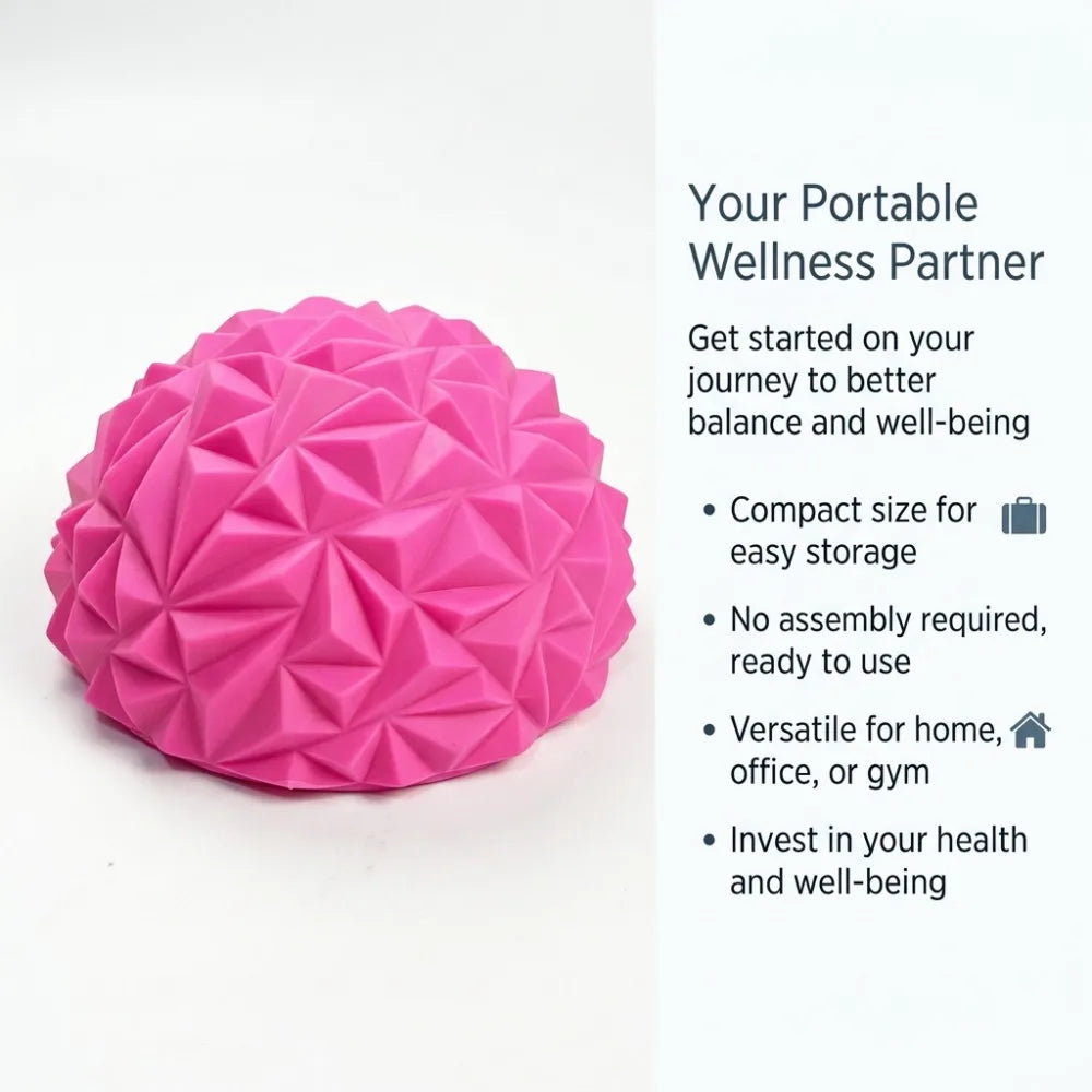 16cm Yoga Ball PVC Inflatable Massage Point Half Fit Ball Balance Trainer Stabilizer GYM Pilates Fitness Pineapple Massage Ball