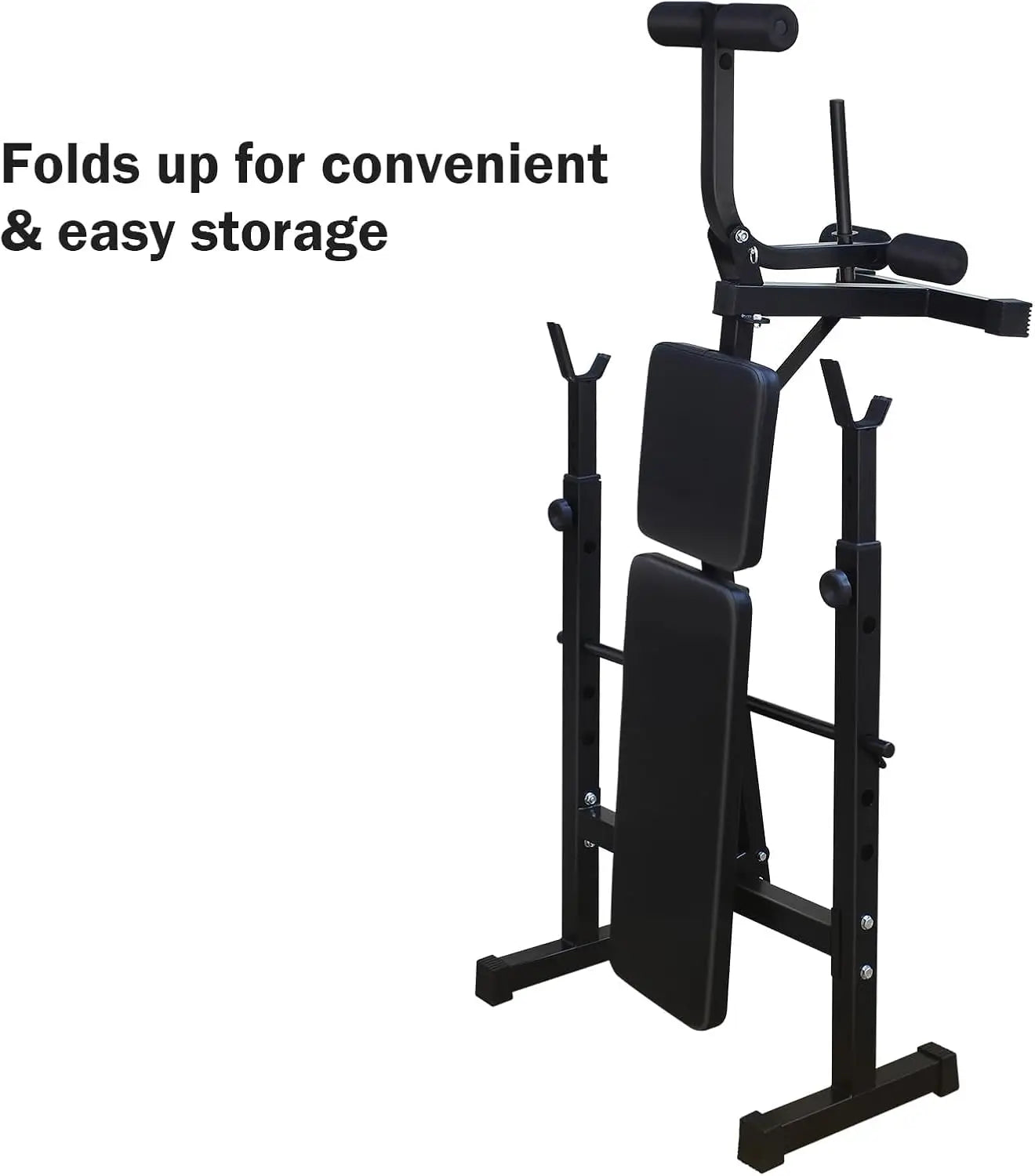 Adjustable Weight Bench Set with Squat Rack/LAT Pulldown/Leg Extension Heavy Duty Home Gym Strength Training Equipment