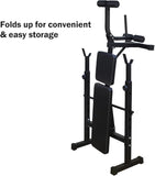 Adjustable Weight Bench Set with Squat Rack/LAT Pulldown/Leg Extension Heavy Duty Home Gym Strength Training Equipment