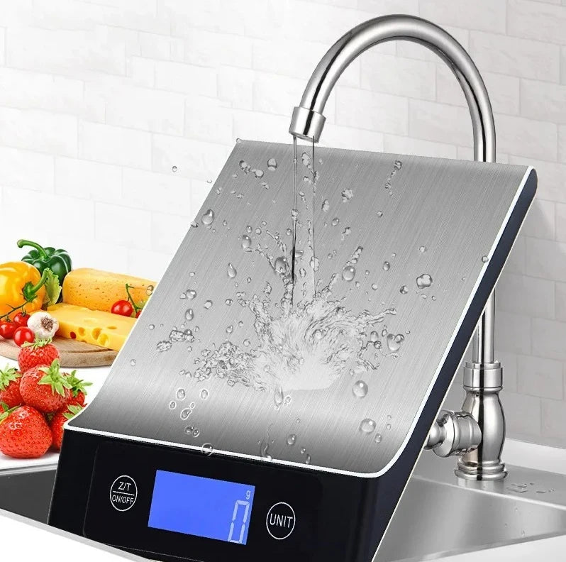 Kitchen Scale 15Kg/1g Weighing Food Coffee Balance Smart Electronic Digital Scales Stainless Steel Design for Cooking and Baking