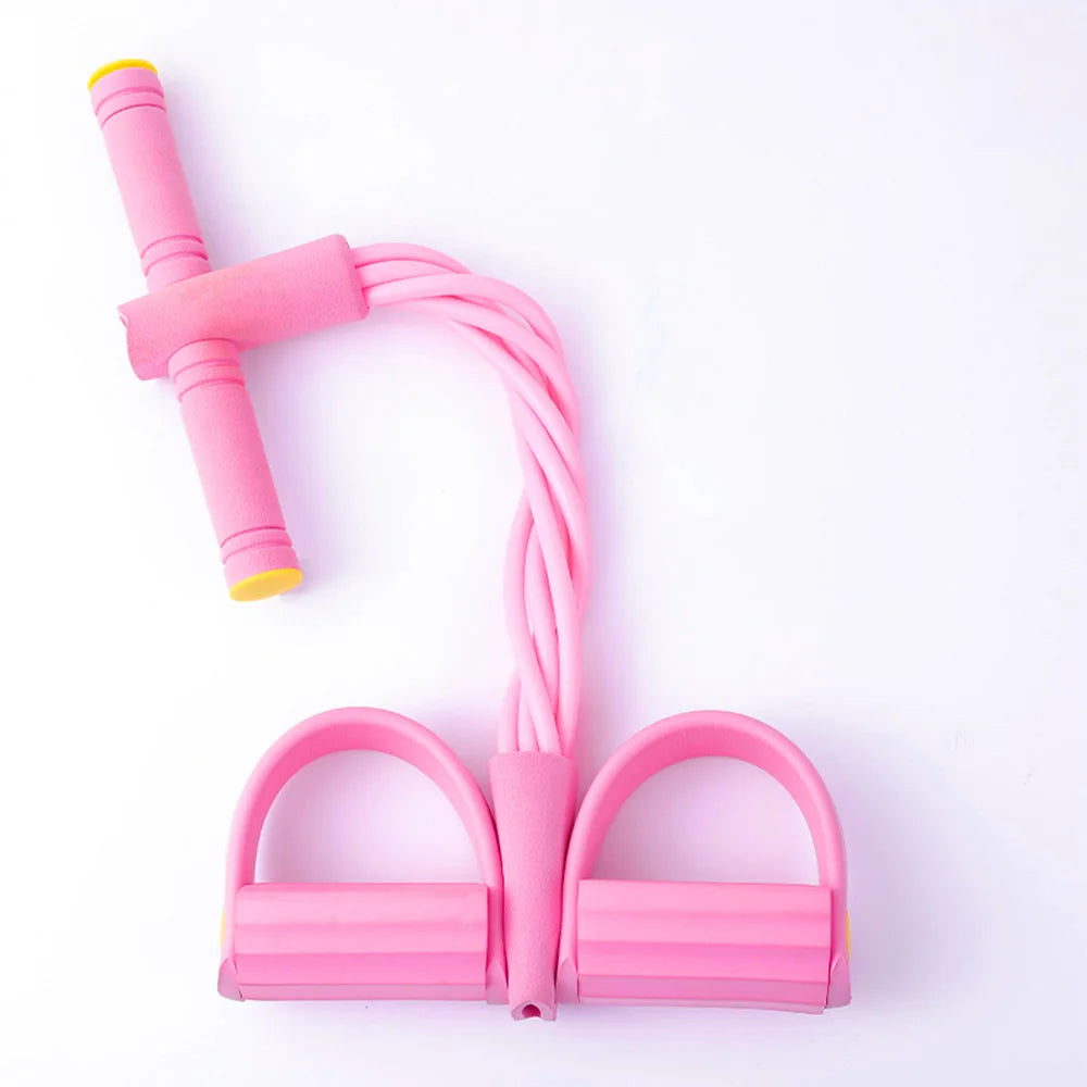 Pedal Resistance Band with Handle,6-Tubes Elastic Pull Rope Fitness Foot Pedal Resistance Bands for  Yoga Pilates Exercise