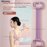 Six-Tube Yoga Resistance Band, Elastic Stretching Trainer for Shoulder Neck Opening, Home Gym Fitness Equipment for Men Women
