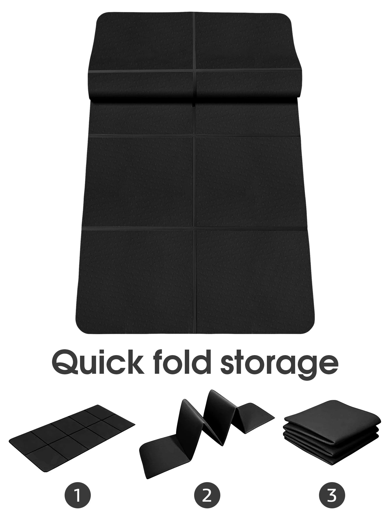 Professional Yoga Mat Portable Foldable Sports Mat TPE Material Safe Eco-Friendly Odor-Free Suitable for Home Travel