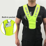 Reflective Running Vest Safety Security Vest Gear with Pocket for Men Kids Work clothes Men for Walking Running Cycling Jogging