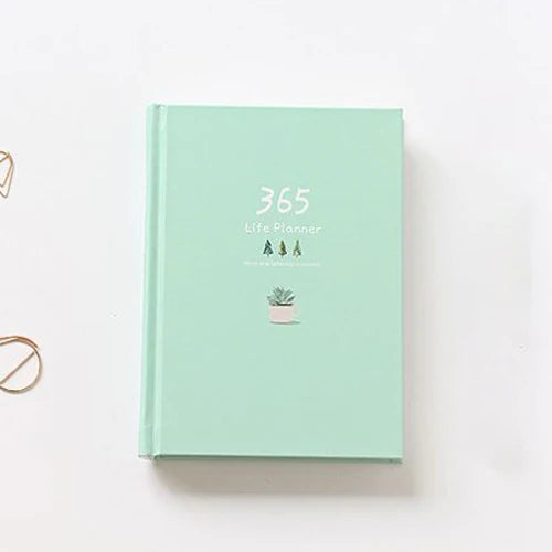 365 Planner Notebook Colorful Inner Page Illustration Daily Yearly Plan Diary Book Record Life Agenda Journal Notepads