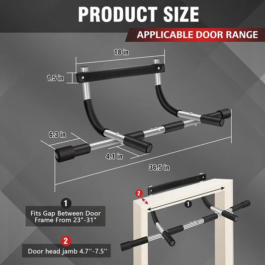 Indoor Horizontal Bar Pull-Up Device Fitness Equipment Punch-Free Parallel Bars Door Frame Pull-Up Bar for Sports Training