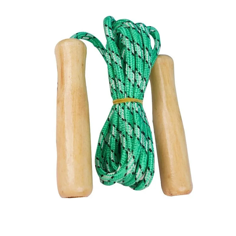 Sports Skipping Rope Wood Grip Handle Children Kid Fitness Equipment Training Practice Speed Jump Random Color