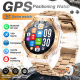 GPS New Titanium alloy Smart Watch AMOLED 10ATM Waterproof Compass Tactics Flashlight Voice Call Sport Men Fitness Swim Bracelet