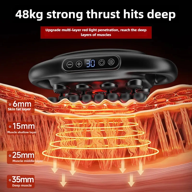 32 Massage Head Massage Gun Deep Tissue Muscle Professional Grade High Power Wireless High Frequency Vibration With Heating Gift