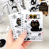 Capybara Panda Mini Journal  A7 Pocket Spiral Notebook with Velcro Closure for Student Portable Pad