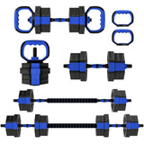 6 in 1 Adjustable Dumbbell Set 20kg to Barbell Kettlebell Push Up Support Home Gym Fitness Weight Training for Men Women
