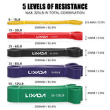 Lixada 5 Packs Pull Up Assist Bands Set Resistance Loop Bands Powerlifting Workout Exercise Stretch Bands and Carry Bag
