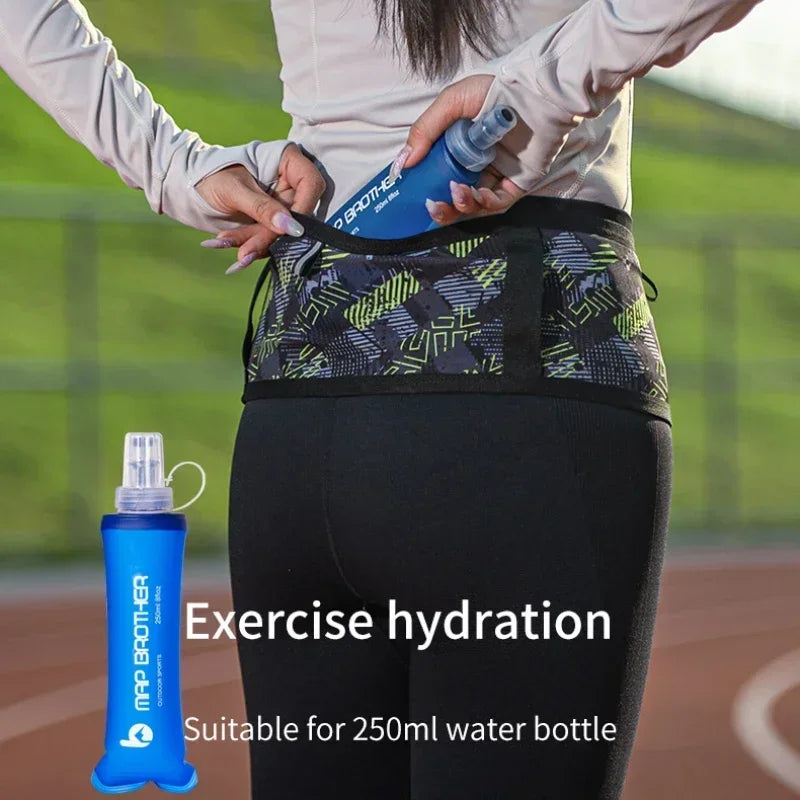 MAP BROTHER W1001 Hydration Running Belt Waist Pack Money Out Sport Bag Trail Marathon Gym Fitness Mobile Phone Water Bottle
