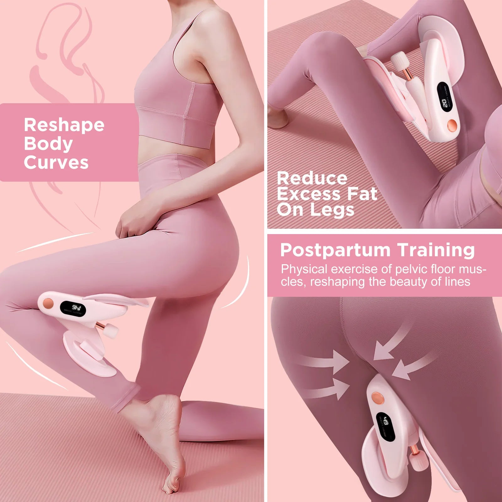 Pelvic Floor Strengthener For Men And Women, Adjustable Thigh Exerciser , Thigh Shaper,  Exercise Equipment For Home Gym Use