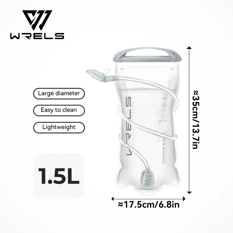 WRELS Hydration Pack Leak Proof Water Reservoir BPA Free Water Bladder Storage Bag Hiking 1L 1.5L 2L 3L Running Reservoir Bag