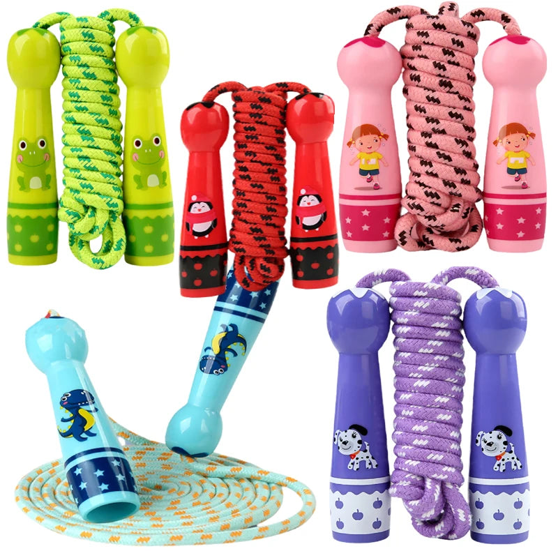 Toddler Jump Rope Wear Resistant Cotton Cord Length Adjustable Soft Skipping Rope With Smooth Handles For Kids Boys Girls