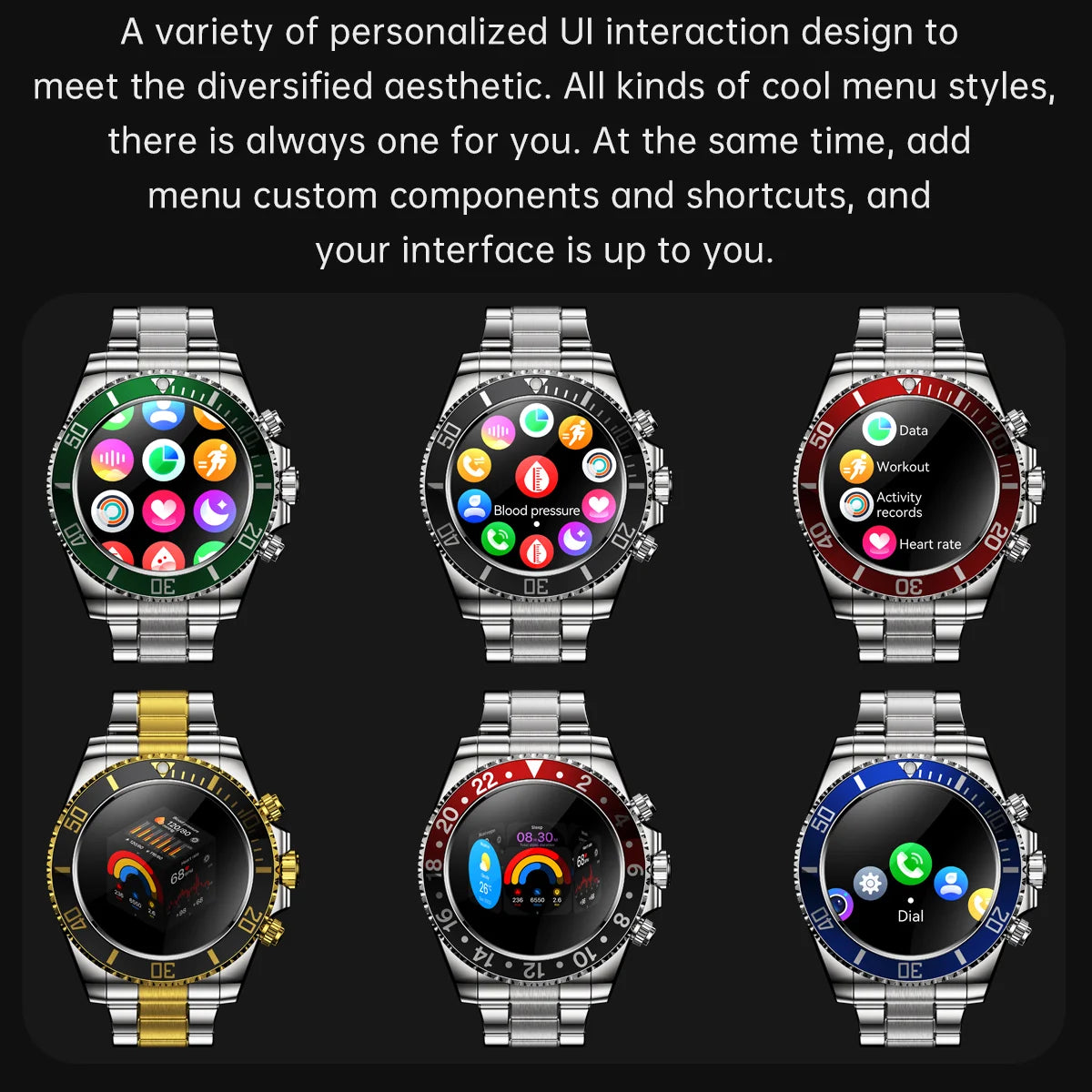Innovative Business Smartwatch Luxury Design Fitness Tracker Bluetooth Call Heart Rate Sleep Monitor Smart Watch for Android iOS